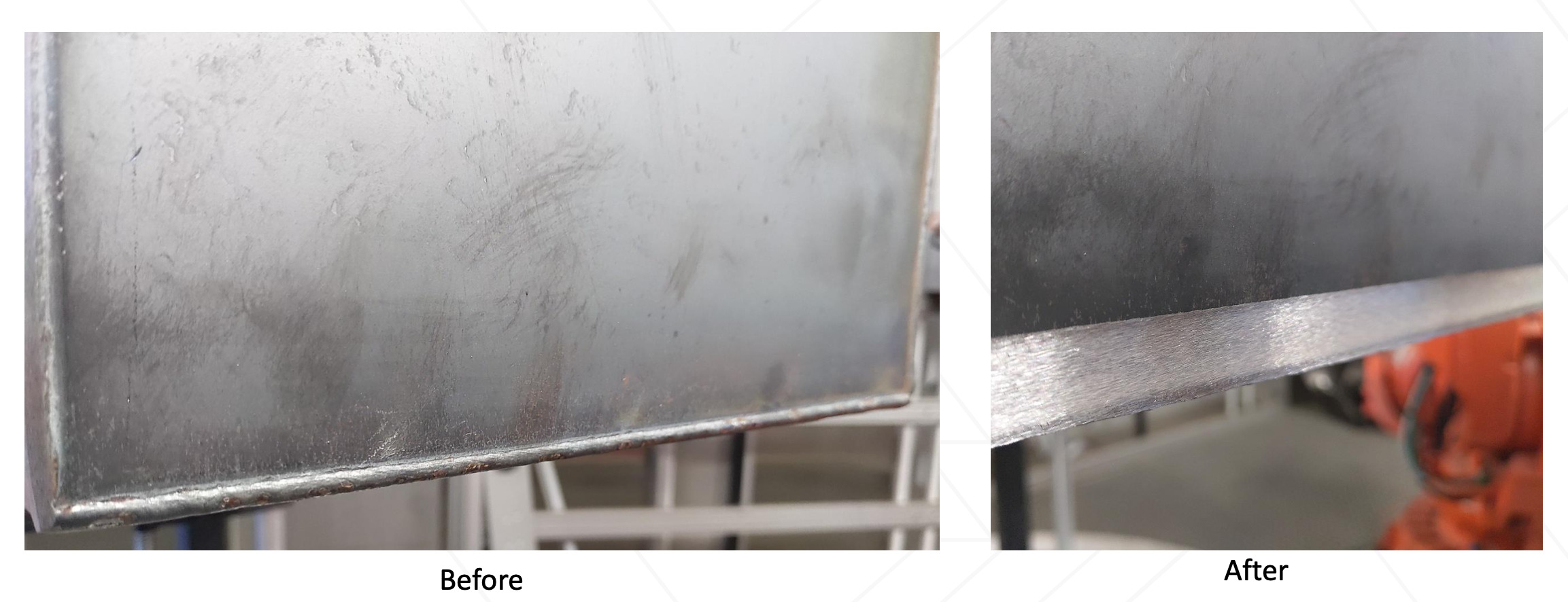 Automated Weld Grinding Before after